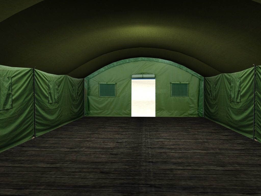 Big Army Tent Low-poly 3D model_5