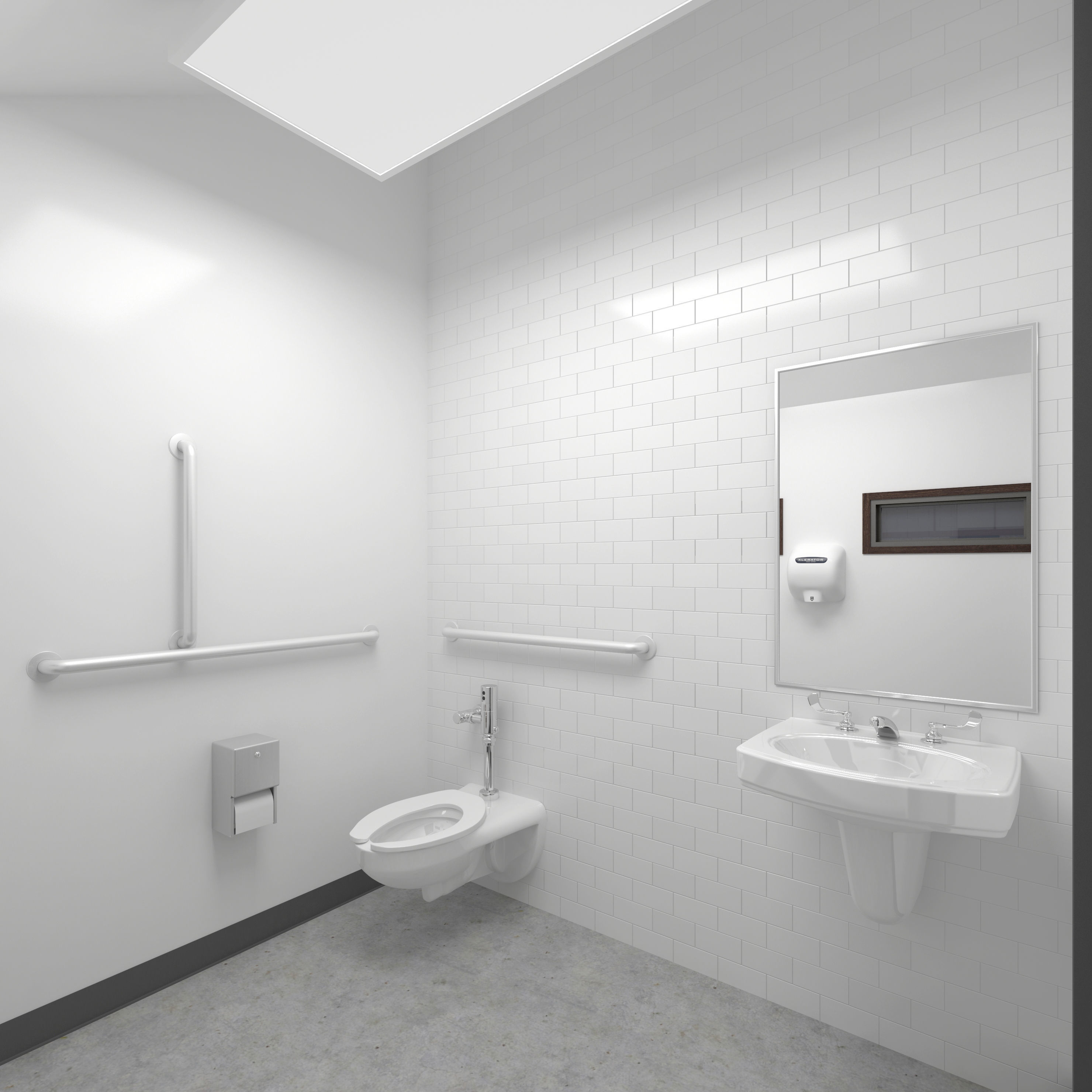 Public Building-004 Restroom With Interior 3D model_2