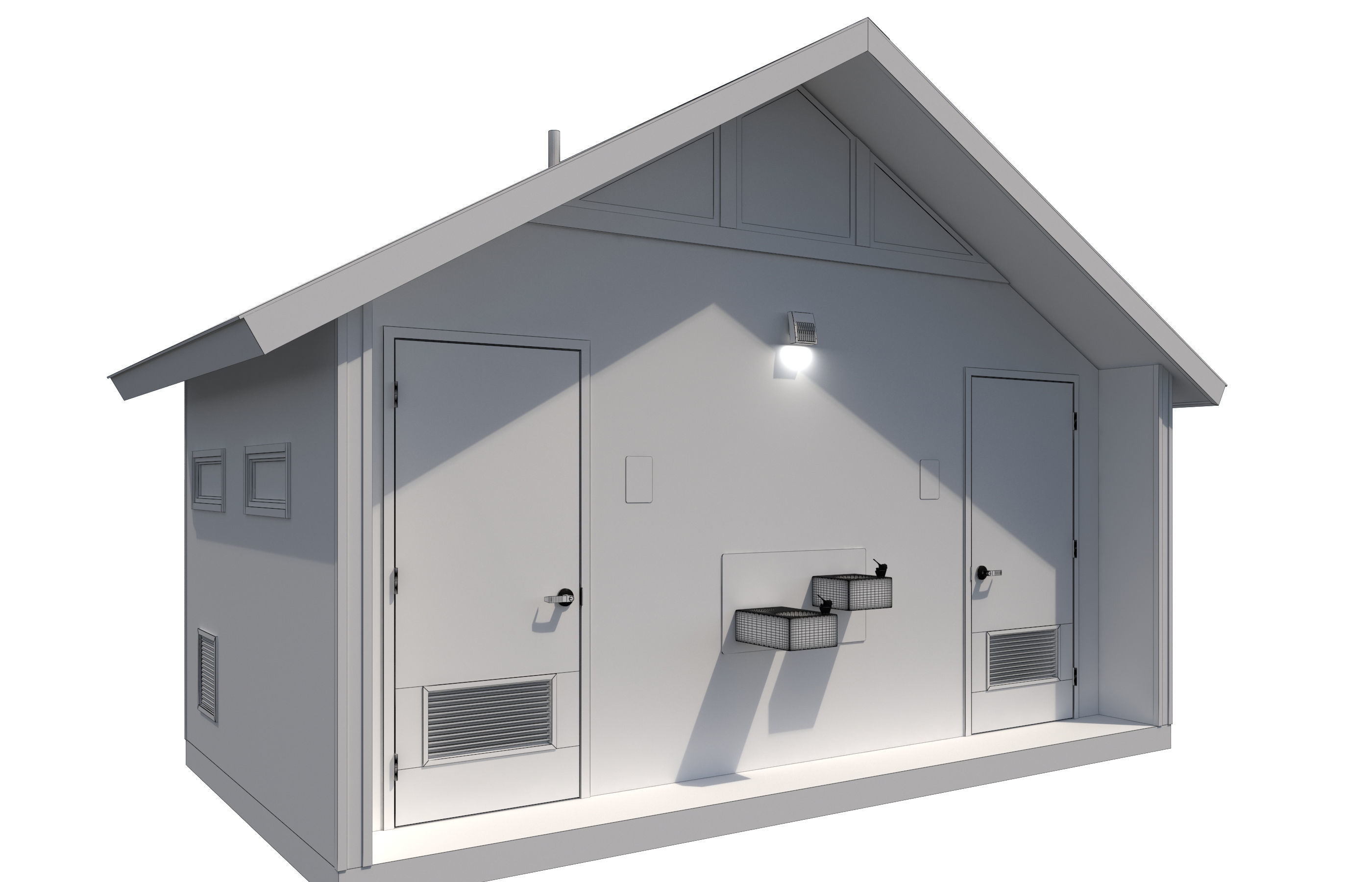 Public Building-004 Restroom With Interior 3D model_14