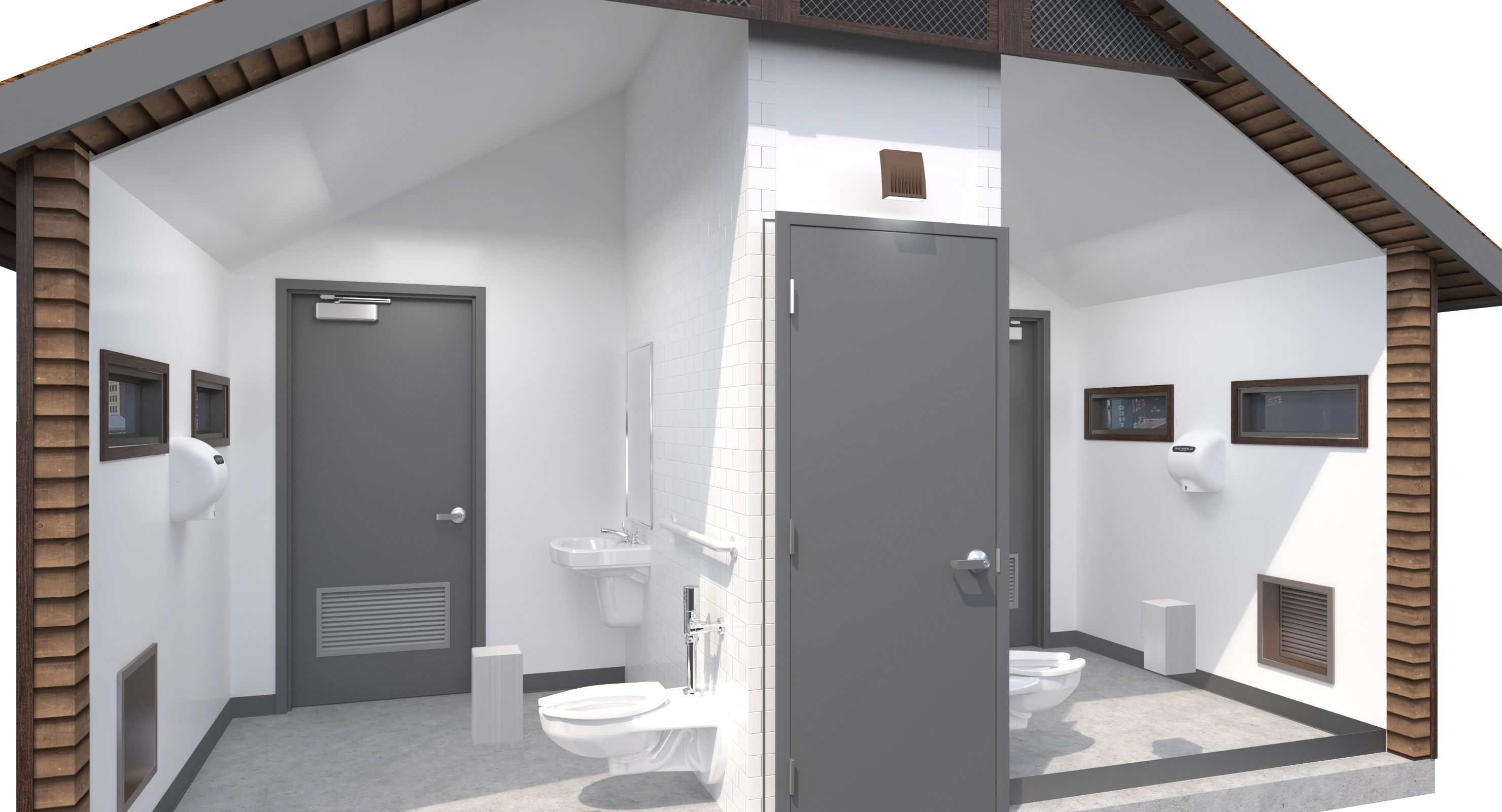 Public Building-004 Restroom With Interior 3D model_17