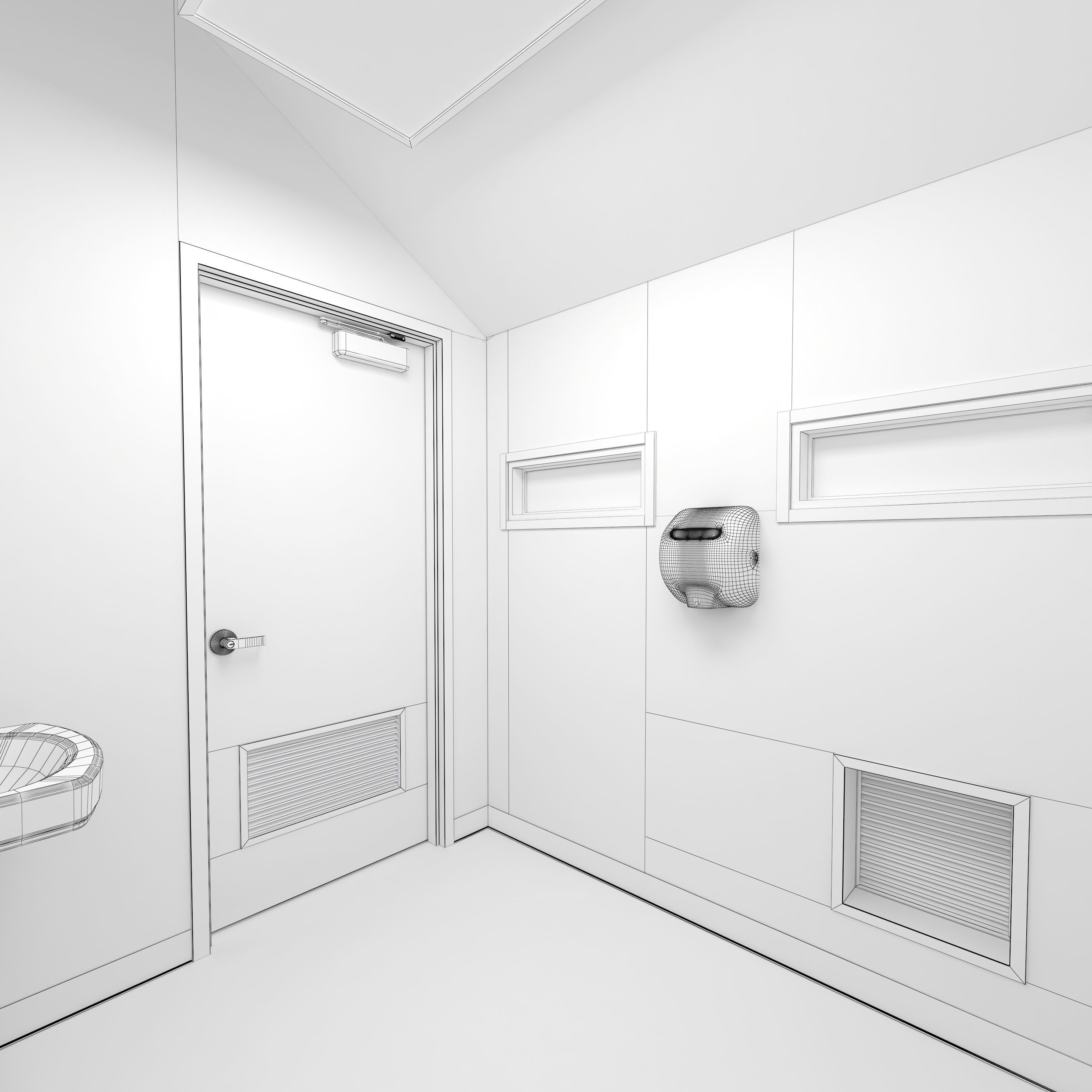 Public Building-004 Restroom With Interior 3D model_21