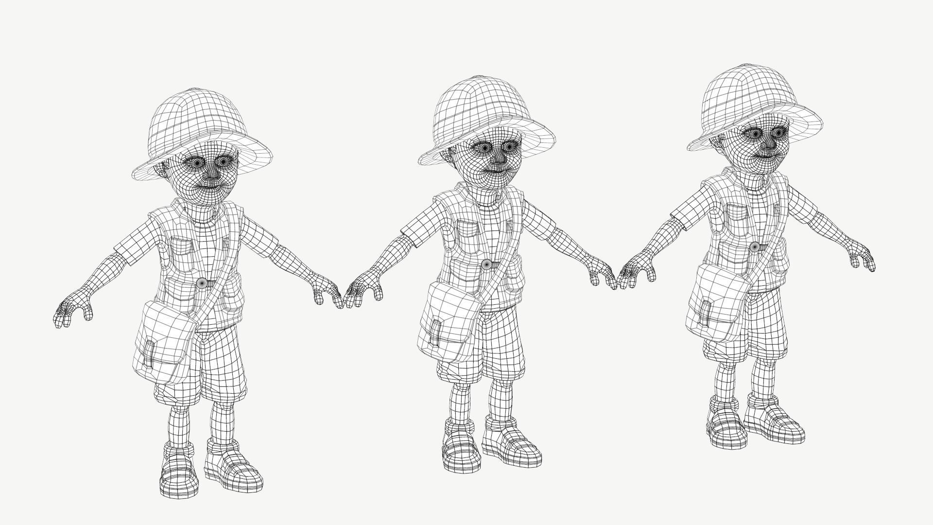 Exploring Boy Low-poly 3D model_2