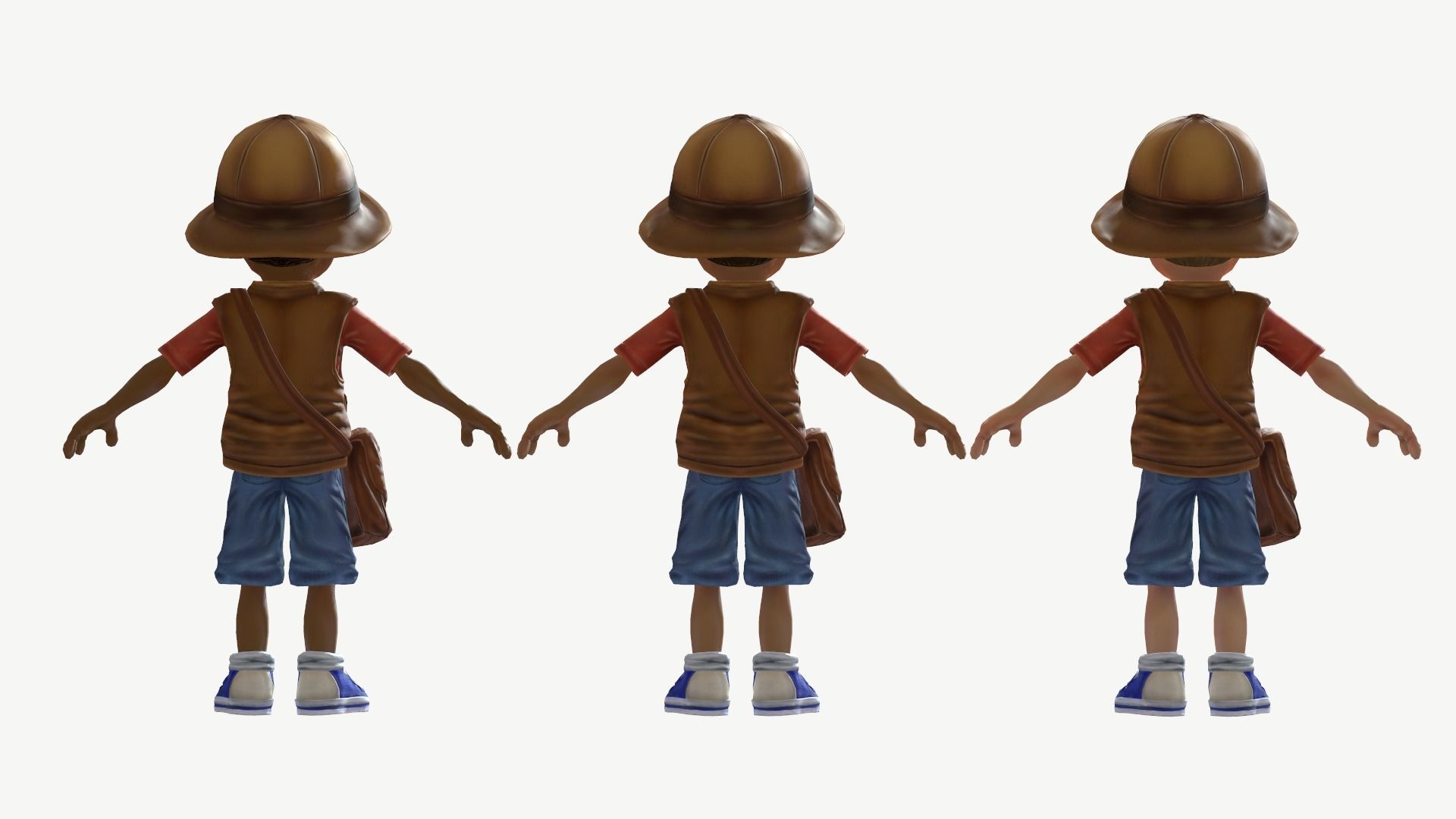 Exploring Boy Low-poly 3D model_7
