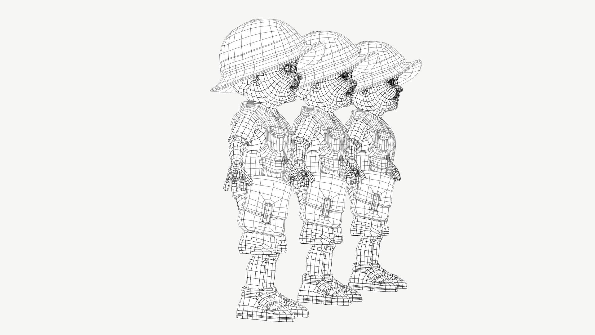 Exploring Boy Low-poly 3D model_4