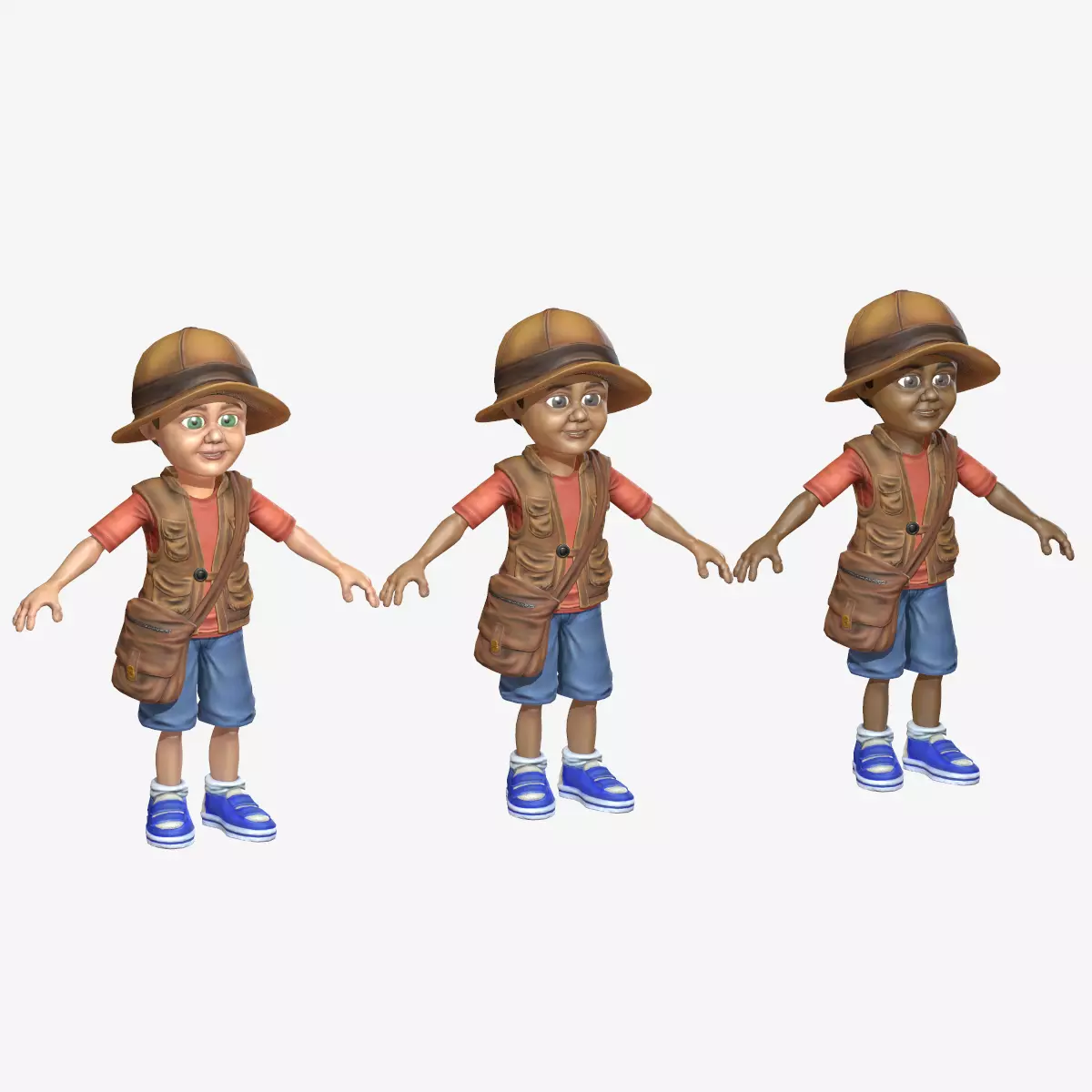 Exploring Boy Low-poly 3D model_0