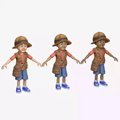 Exploring Boy Low-poly 3D model