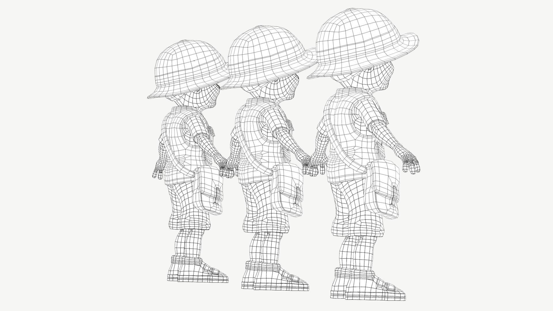 Exploring Boy Low-poly 3D model_6