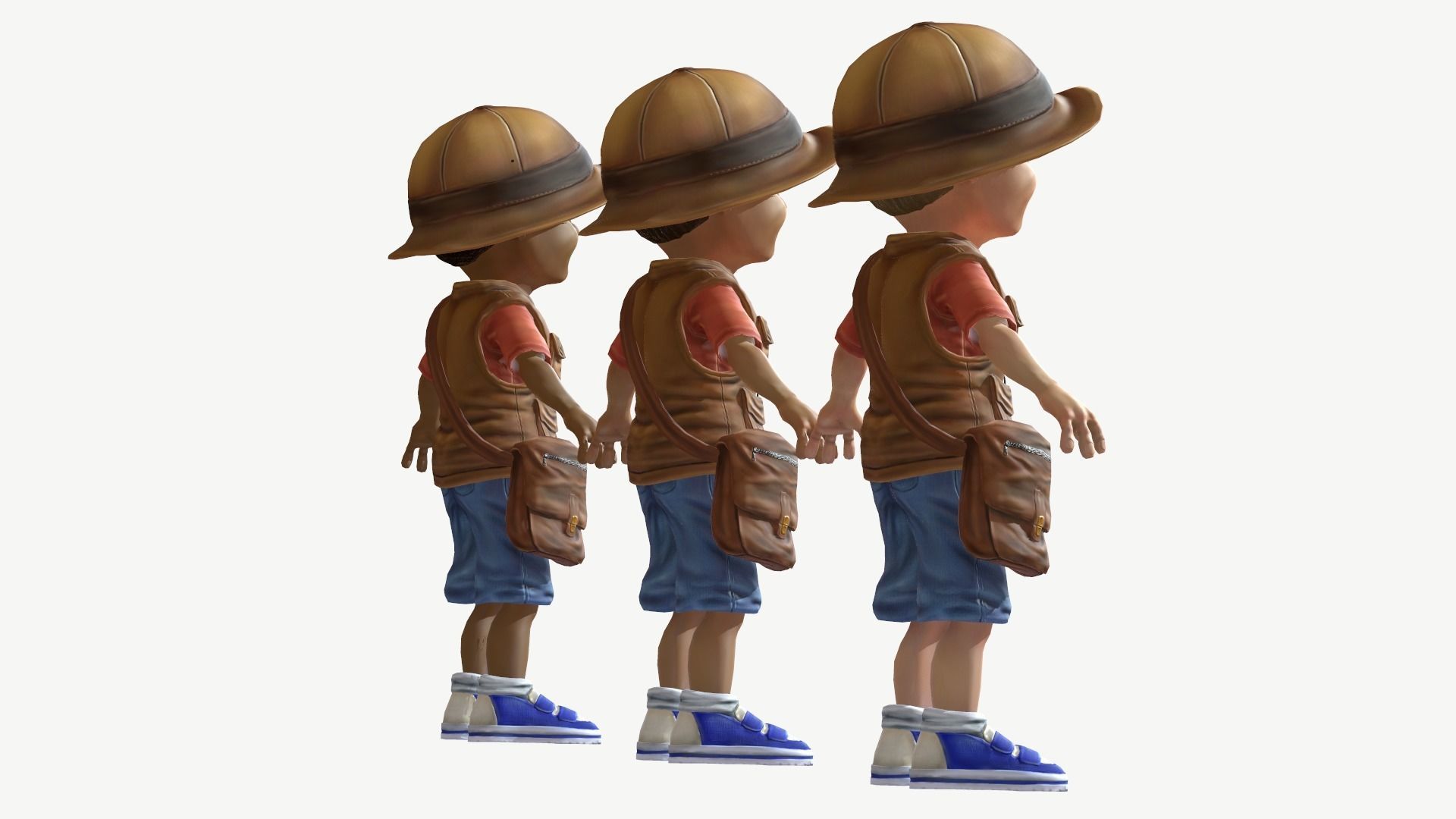 Exploring Boy Low-poly 3D model_5