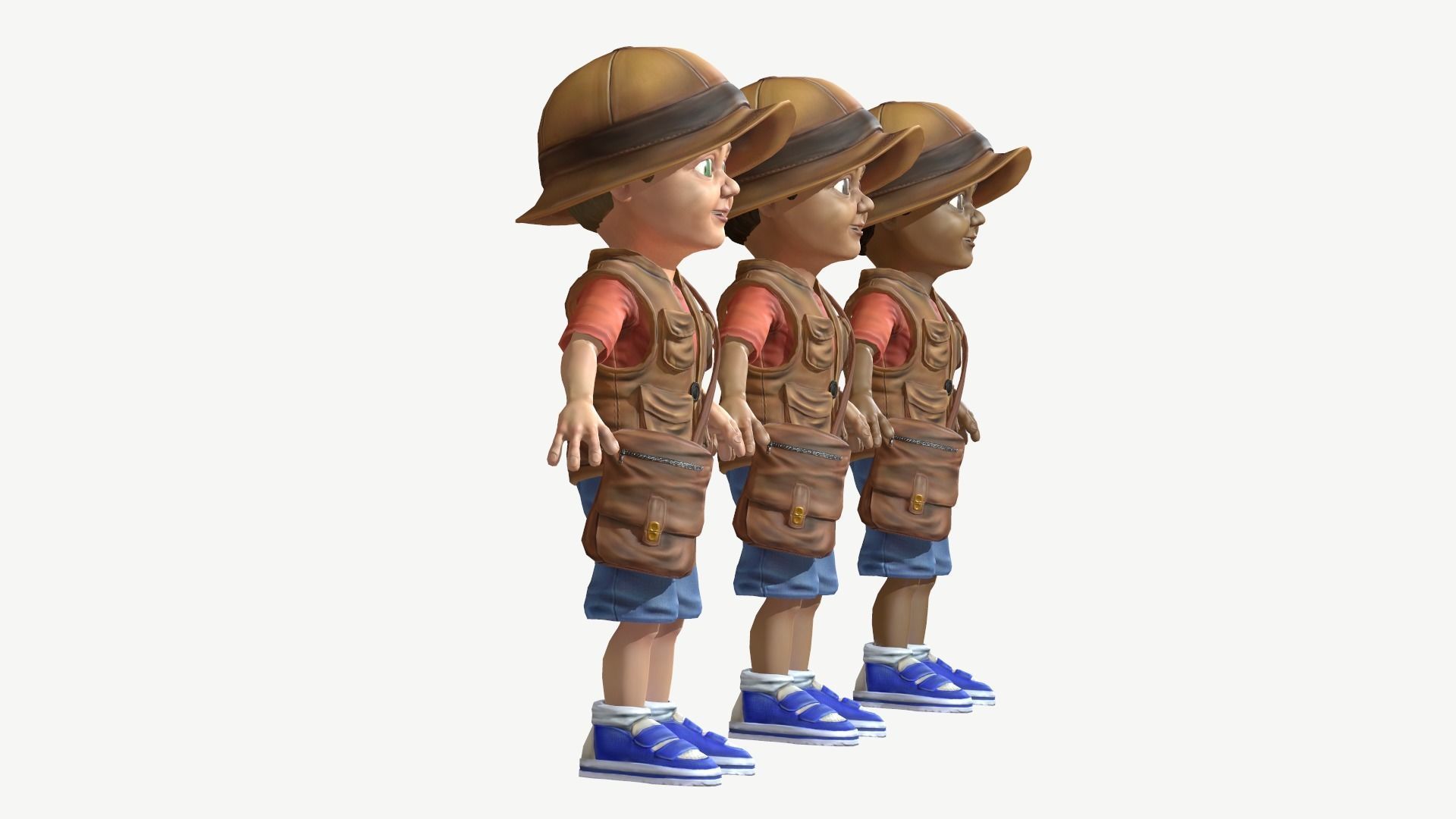 Exploring Boy Low-poly 3D model_3