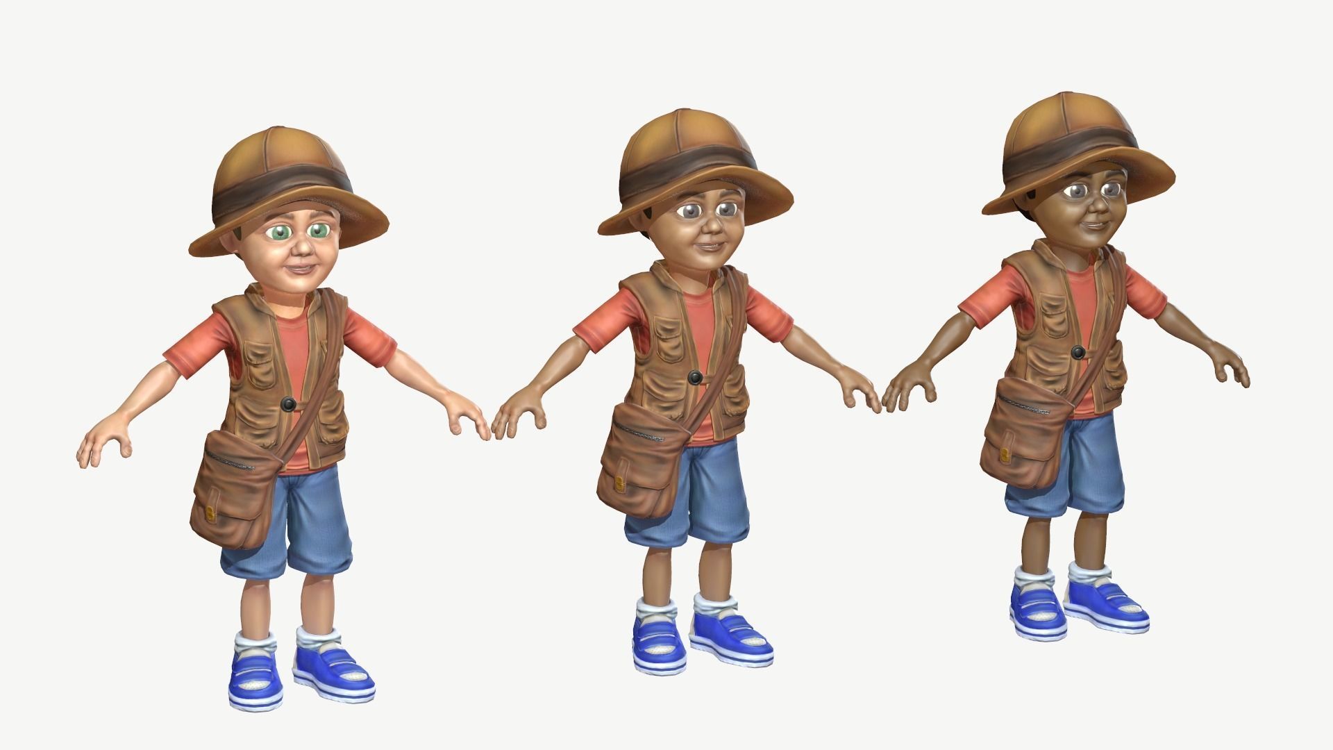 Exploring Boy Low-poly 3D model_1