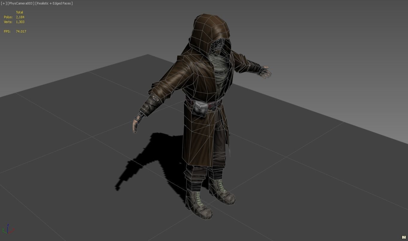 Ninja warrior Low-poly 3D model_17