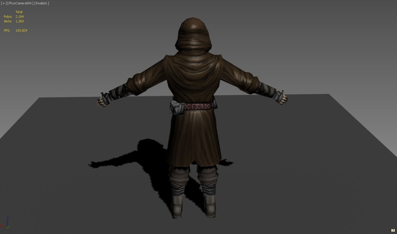 Ninja warrior Low-poly 3D model_16