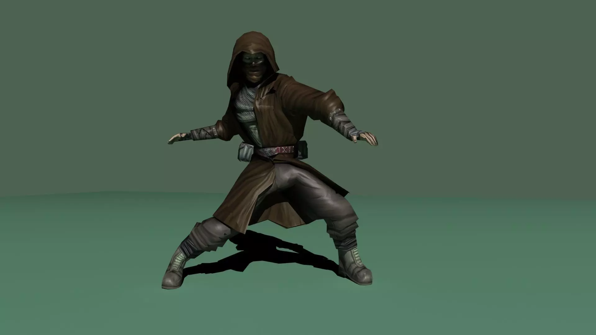 Ninja warrior Low-poly 3D model_0