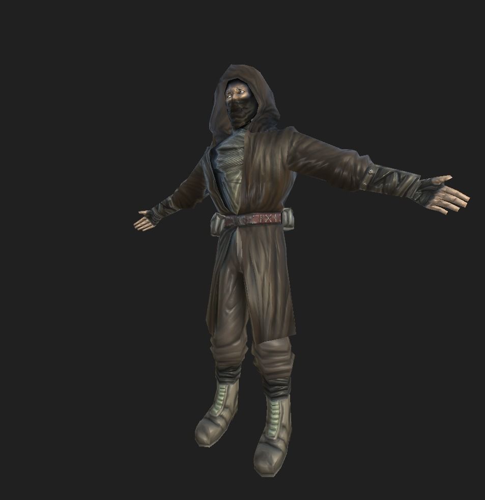 Ninja warrior Low-poly 3D model_22