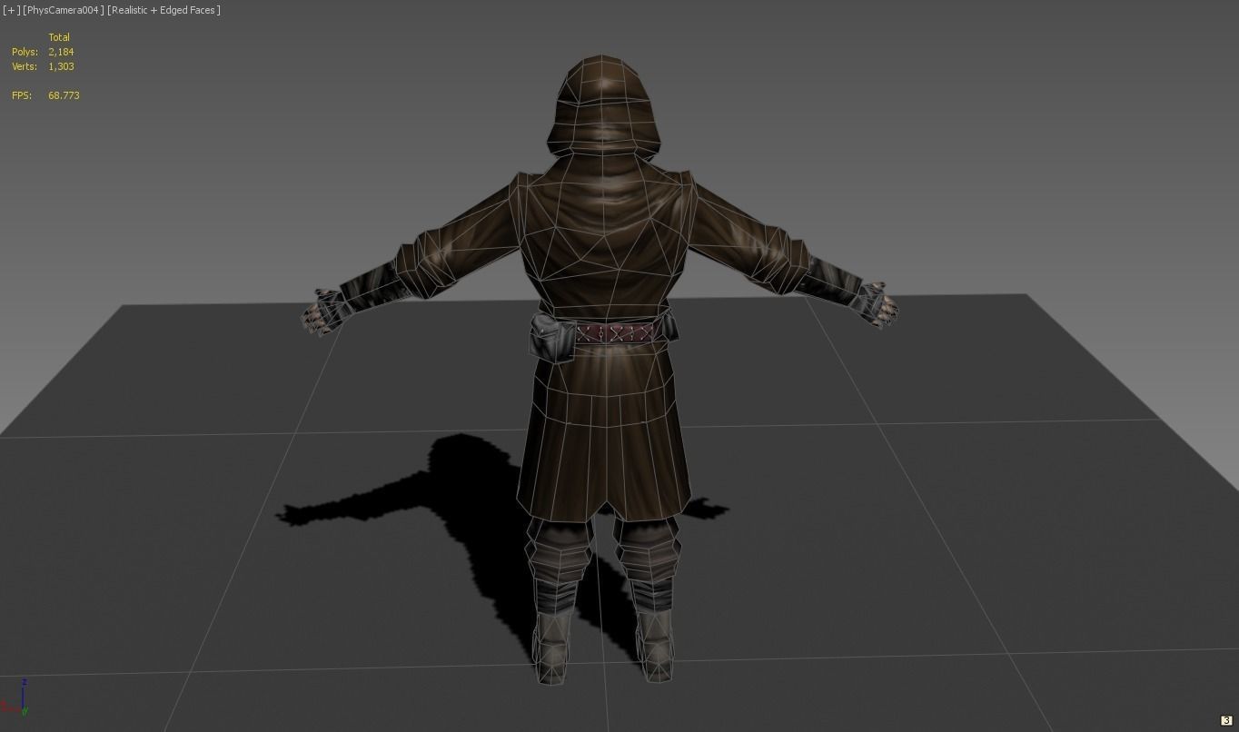 Ninja warrior Low-poly 3D model_18