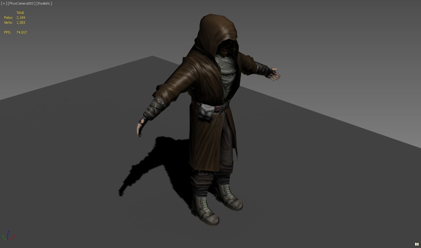 Ninja warrior Low-poly 3D model_14