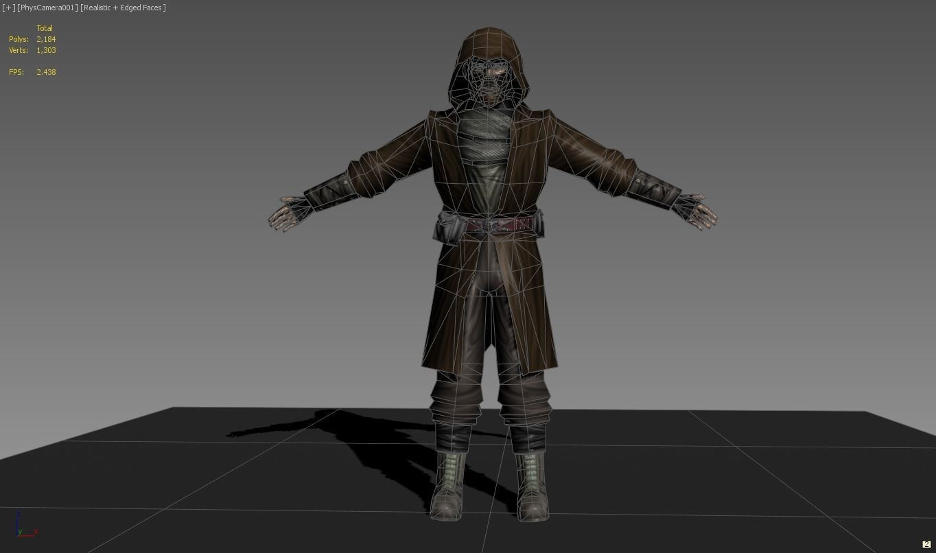 Ninja warrior Low-poly 3D model_15