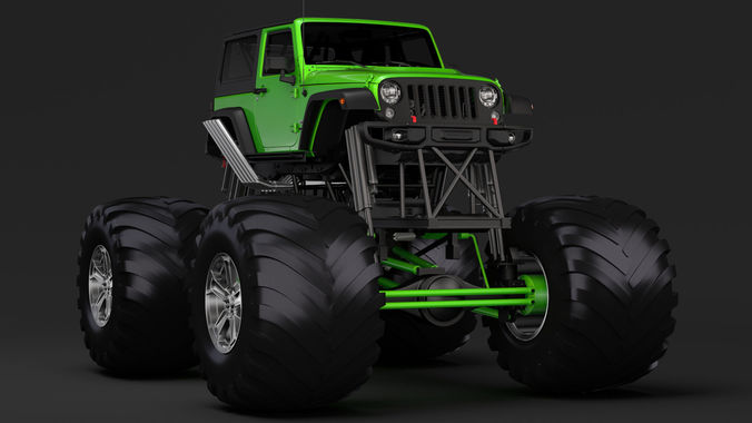 Monster Truck Jeep Wrangler Rubicon Recon 3D model