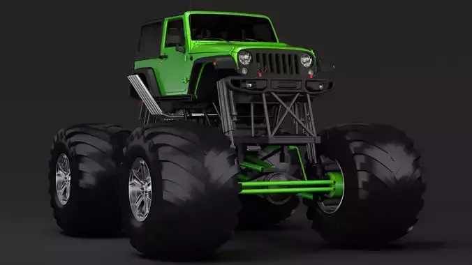 Monster Truck Jeep Wrangler Rubicon Recon 3D model