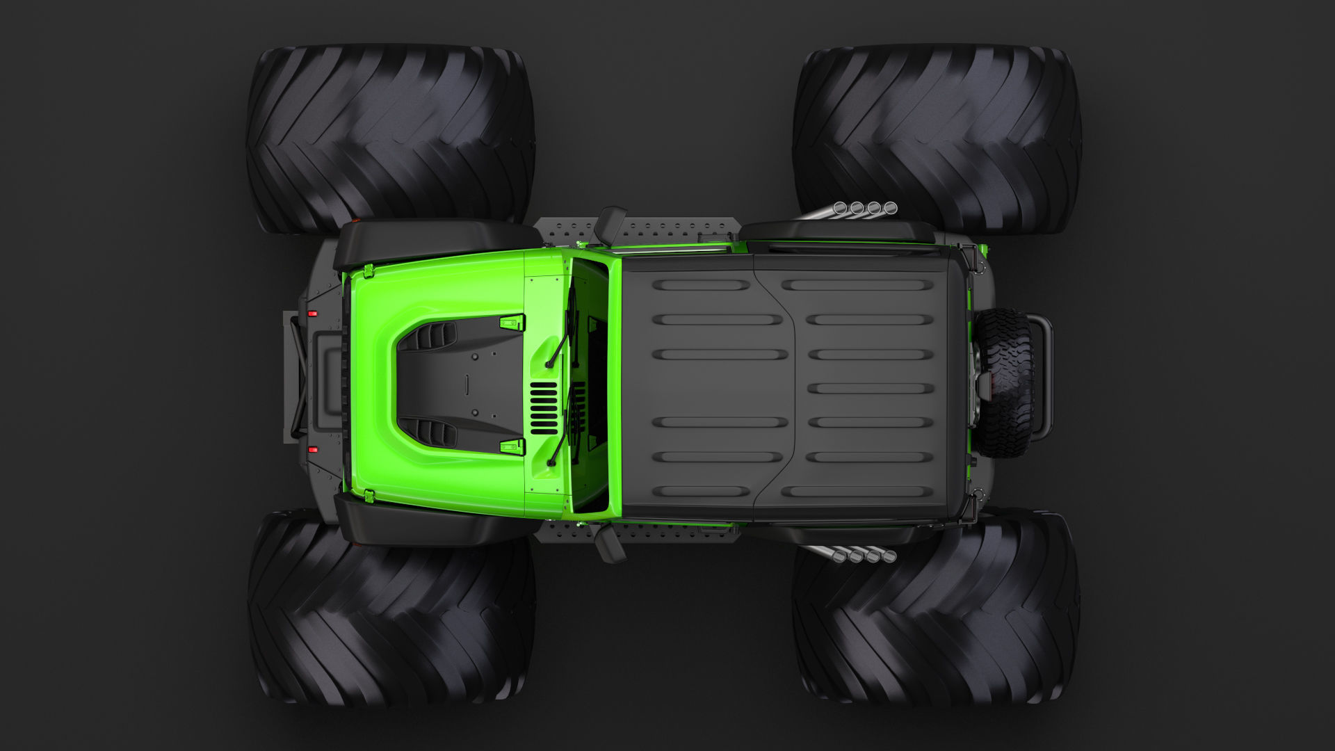 Monster Truck Jeep Wrangler Rubicon Recon 3D model_10