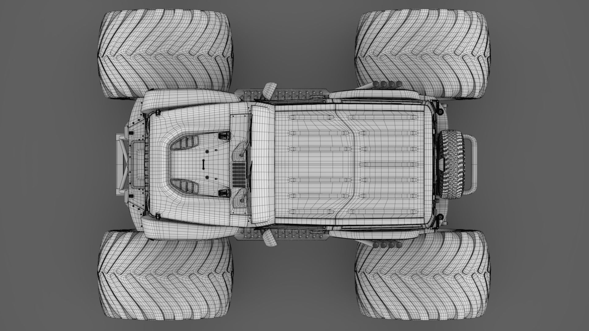 Monster Truck Jeep Wrangler Rubicon Recon 3D model_19