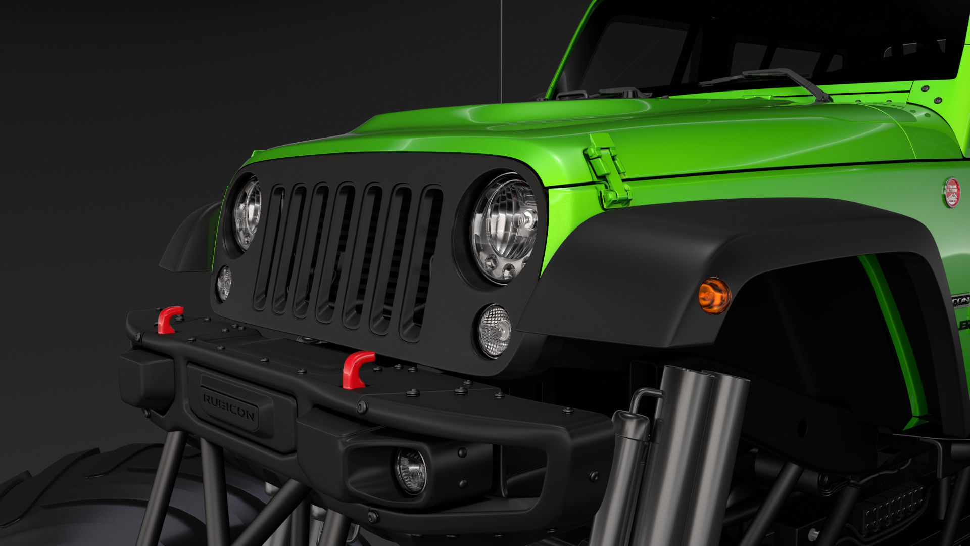 Monster Truck Jeep Wrangler Rubicon Recon 3D model_2