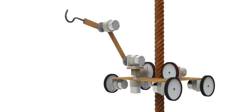Rope climbing and descending Robot 3D model_3