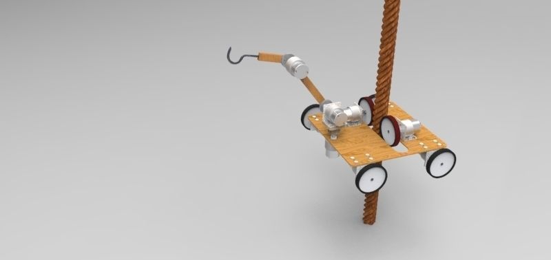 Rope climbing and descending Robot 3D model_2
