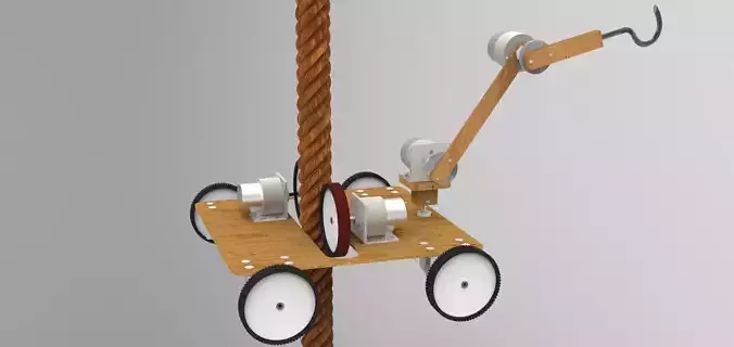 Rope climbing and descending Robot 3D model
