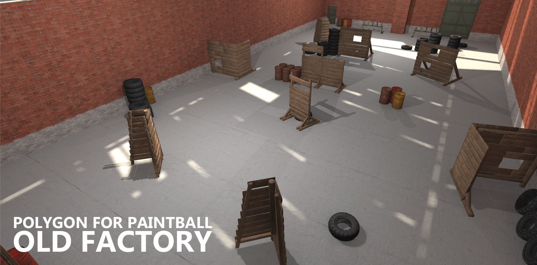 Polygon for paintball - old factory Low-poly 3D model_18