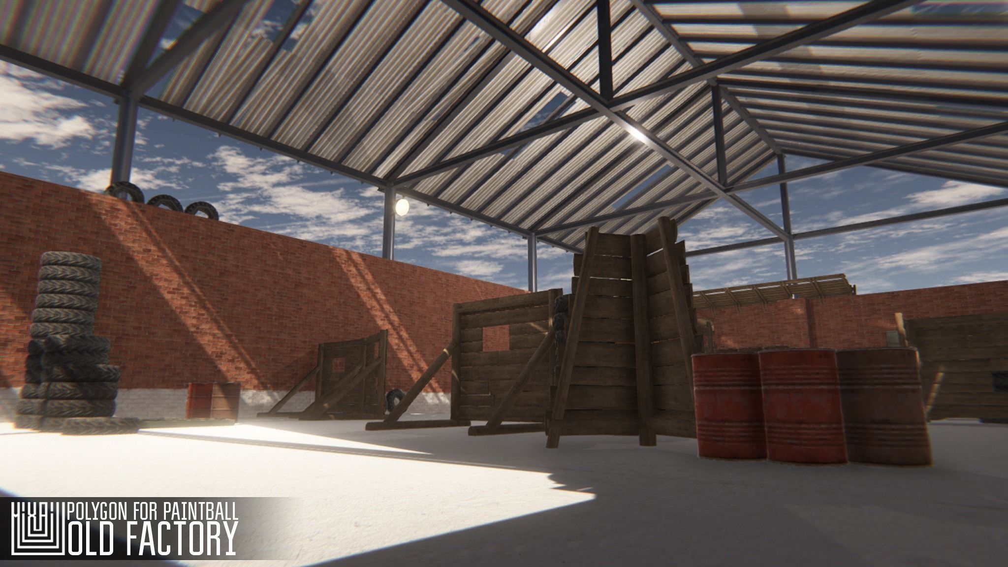 Polygon for paintball - old factory Low-poly 3D model_7