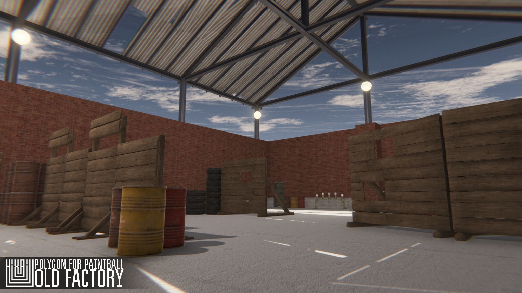 Polygon for paintball - old factory Low-poly 3D model_4