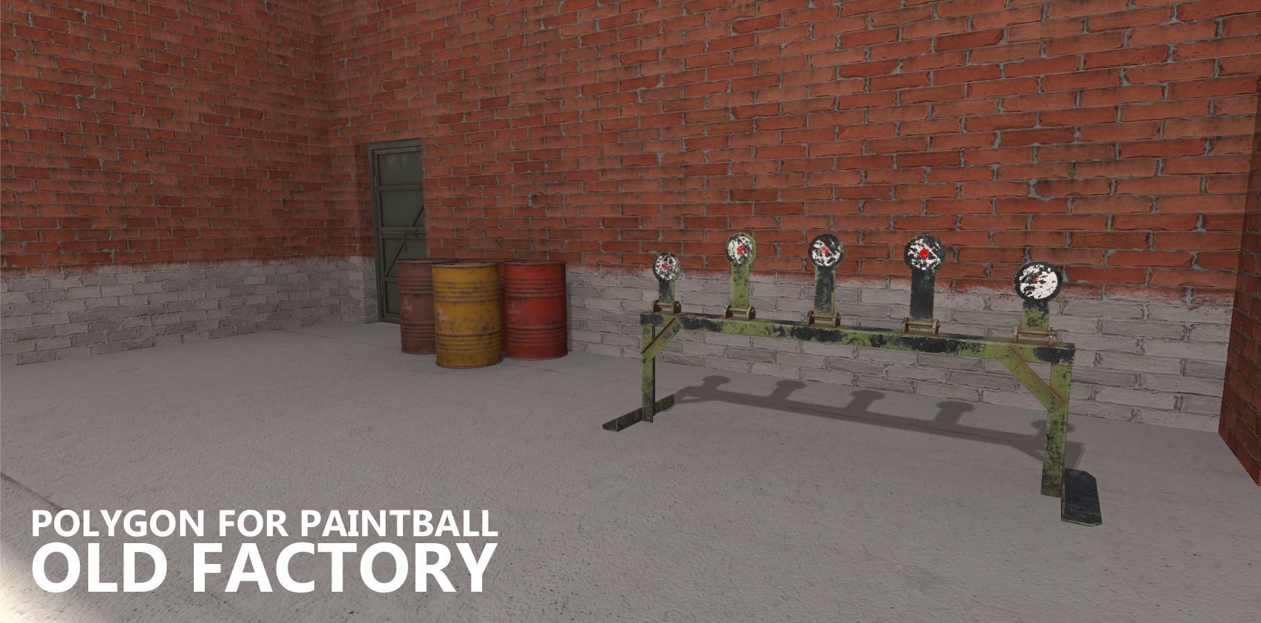 Polygon for paintball - old factory Low-poly 3D model_16