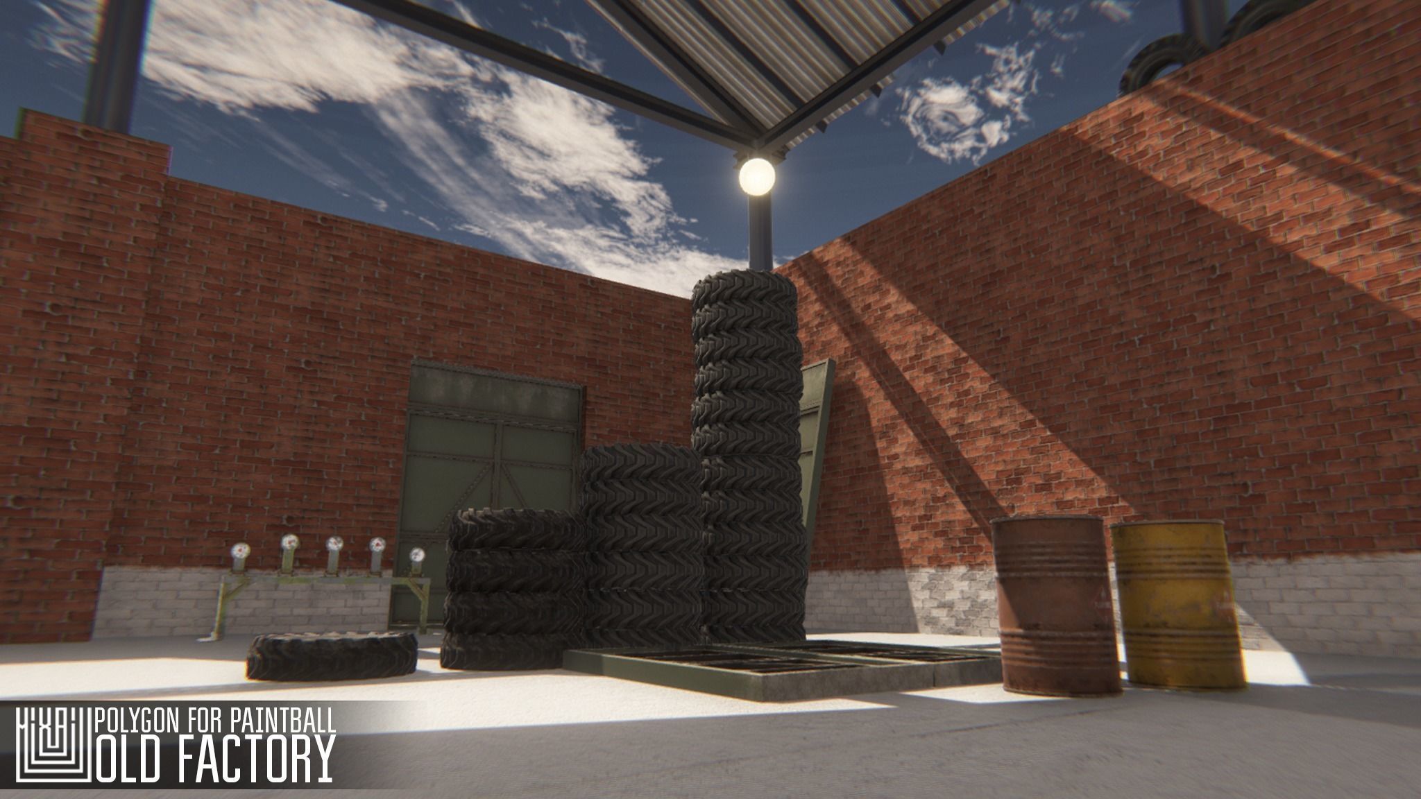 Polygon for paintball - old factory Low-poly 3D model_9