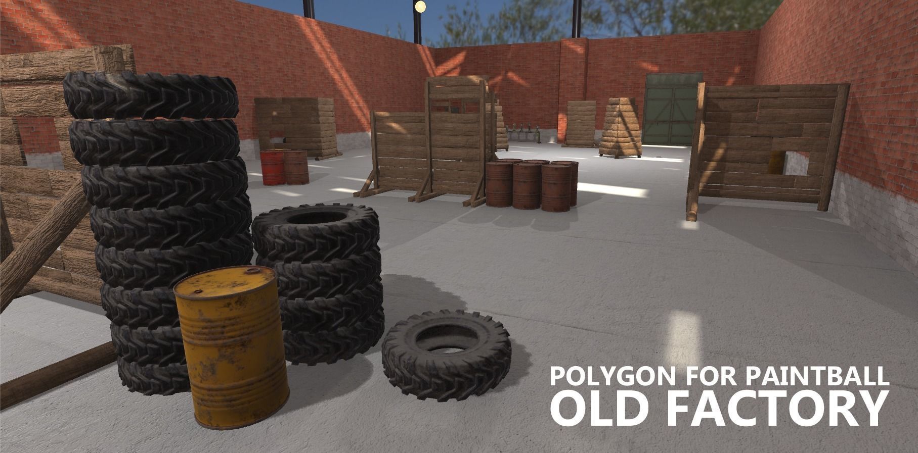 Polygon for paintball - old factory Low-poly 3D model_15