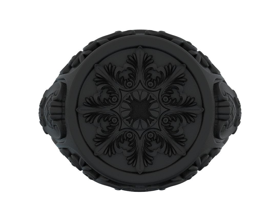 Ring with old-fashioned patterns 374 3D print model_19