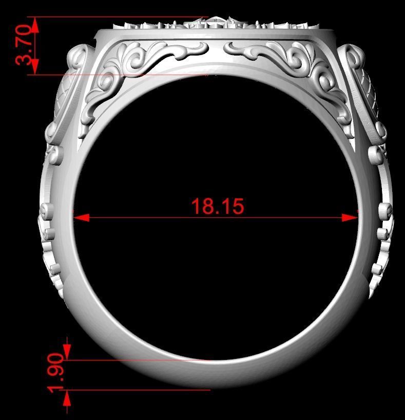 Ring with old-fashioned patterns 374 3D print model_22