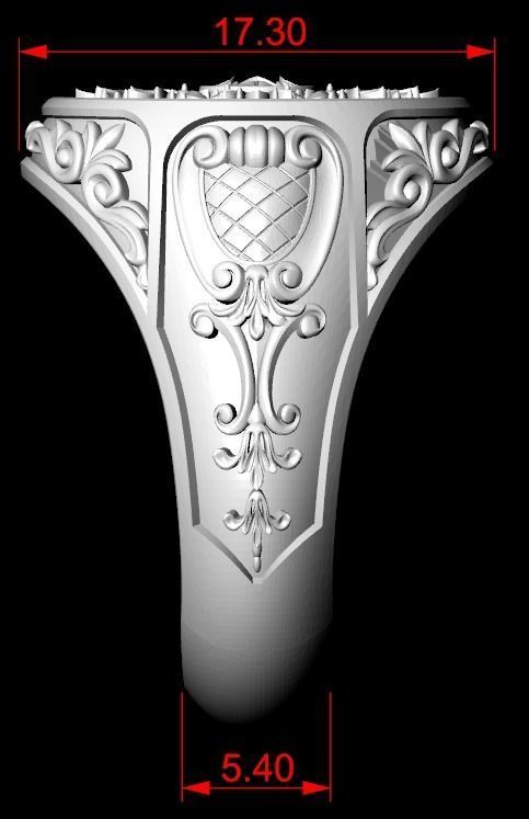 Ring with old-fashioned patterns 374 3D print model_21