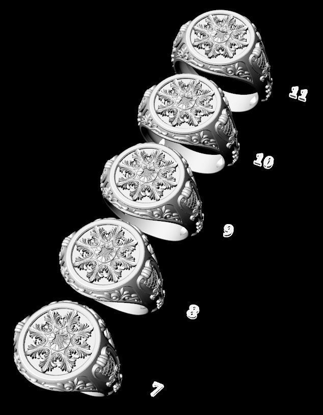 Ring with old-fashioned patterns 374 3D print model_23