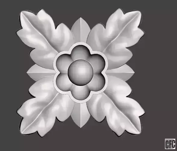 Flower relief for cnc and 3d printing FLCFC0G