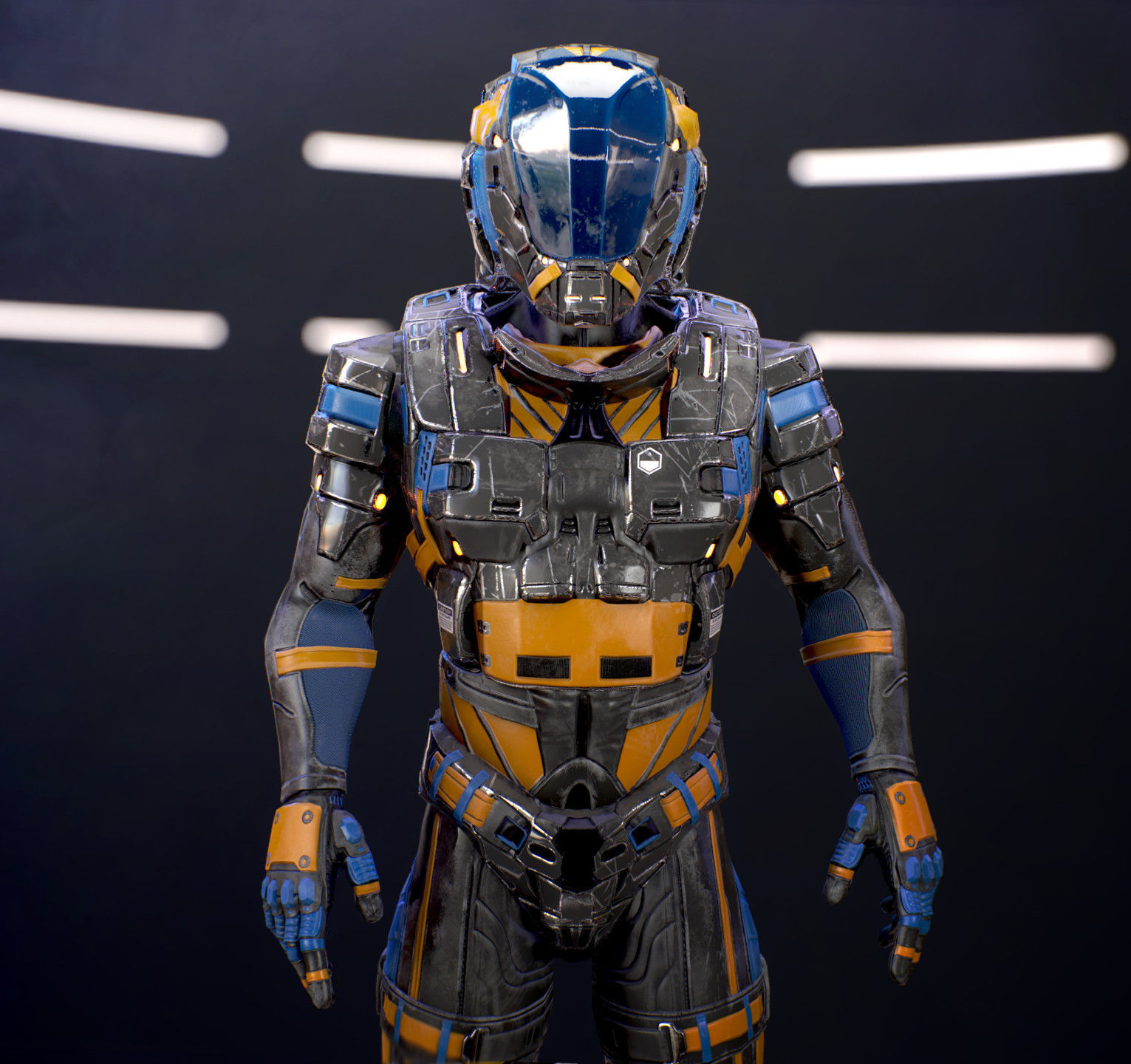 Sci-Fi Armor 6 Low-poly 3D model_7