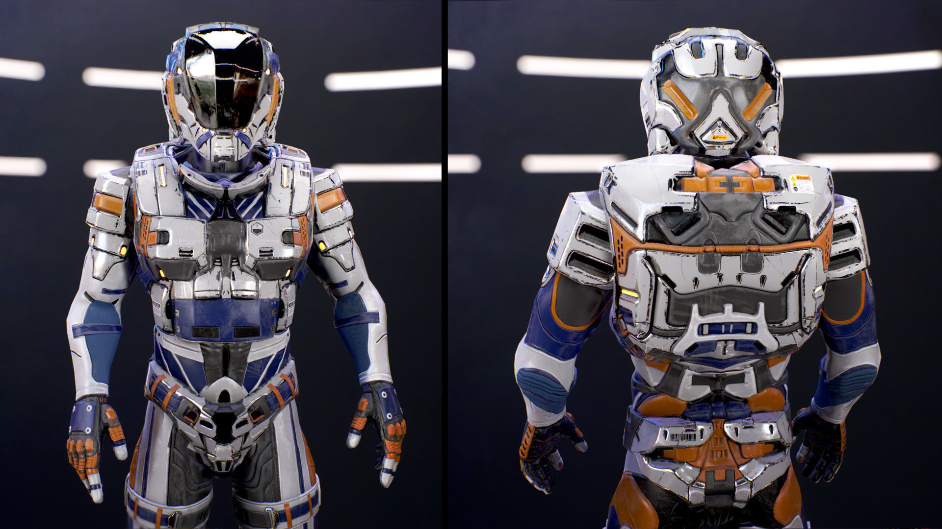 Sci-Fi Armor 6 Low-poly 3D model_4