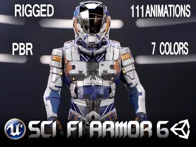 Sci-Fi Armor 6 Low-poly 3D model_0