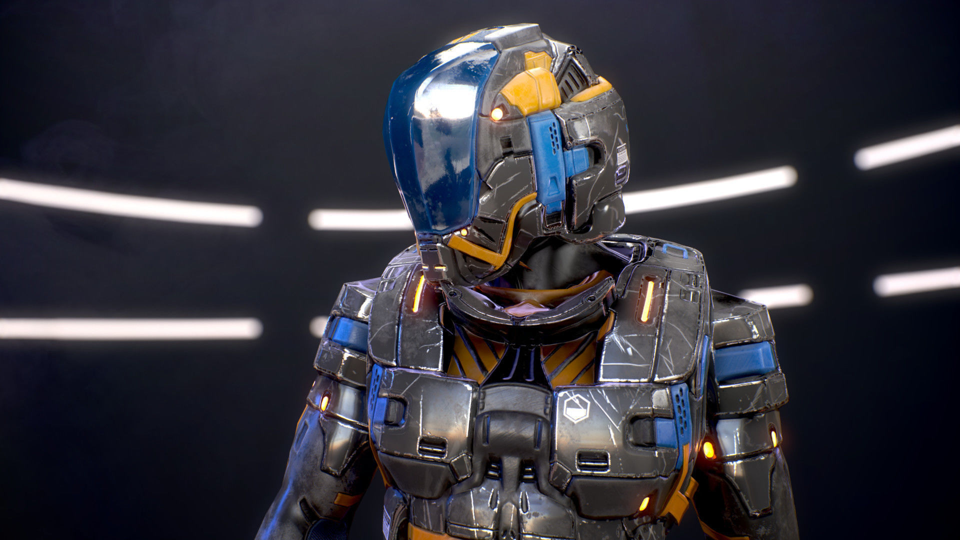 Sci-Fi Armor 6 Low-poly 3D model_9