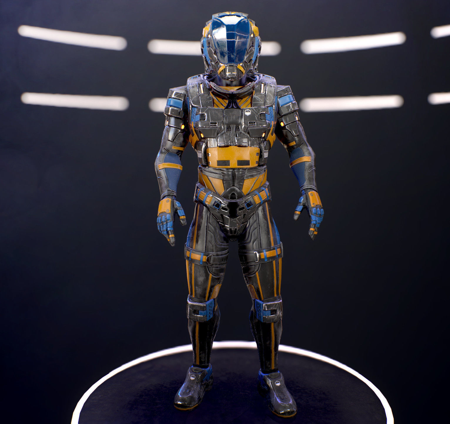 Sci-Fi Armor 6 Low-poly 3D model_15