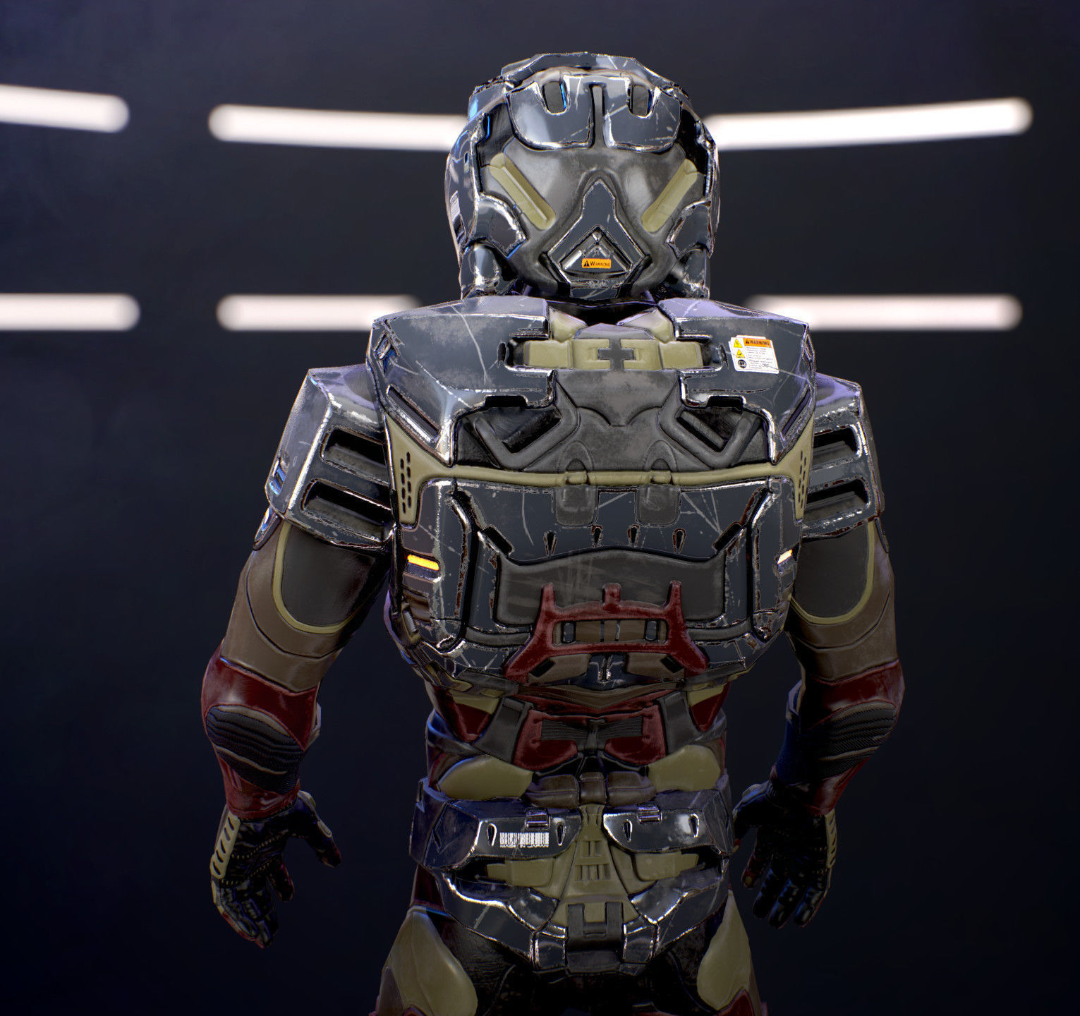 Sci-Fi Armor 6 Low-poly 3D model_16