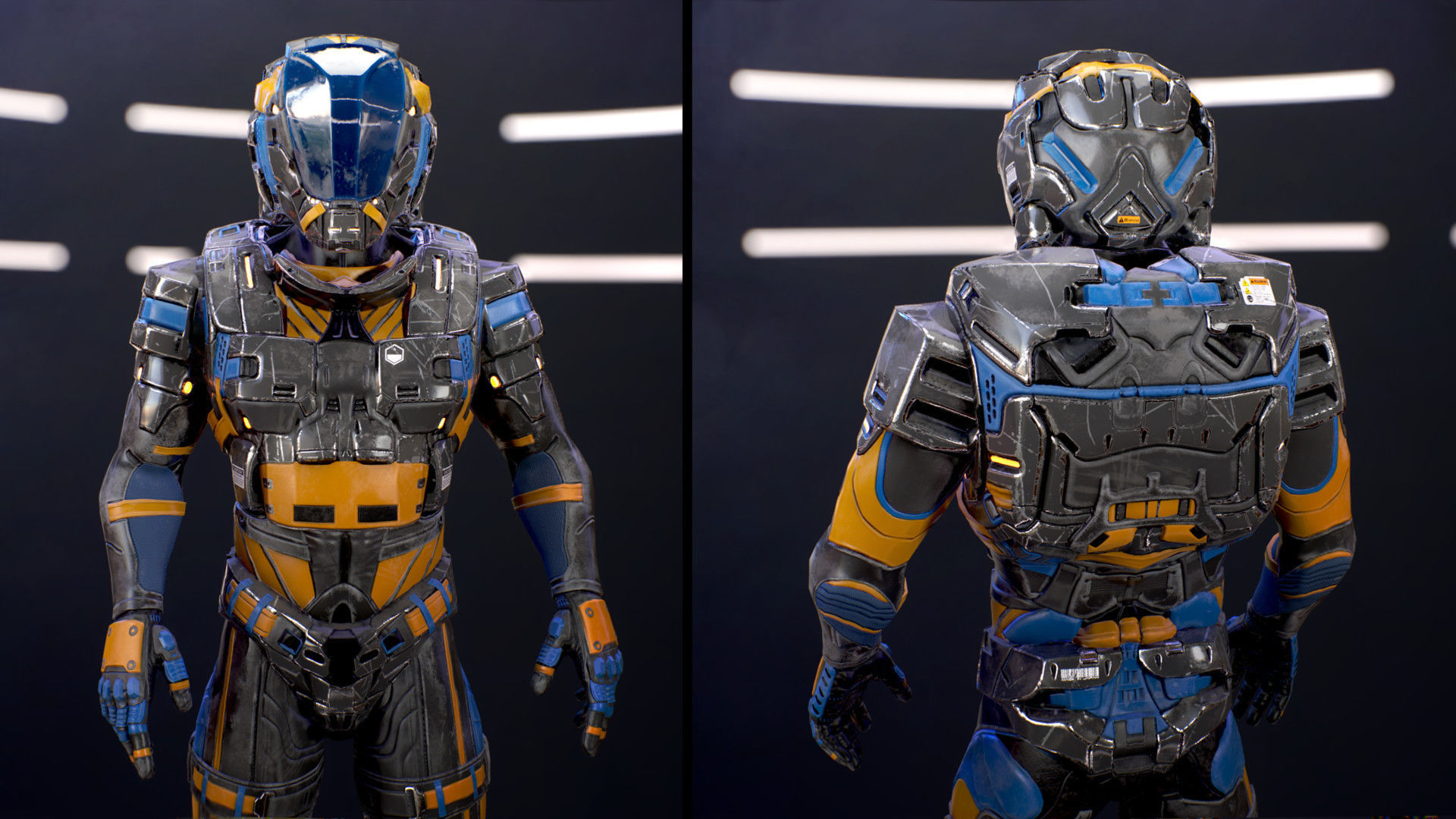 Sci-Fi Armor 6 Low-poly 3D model_8