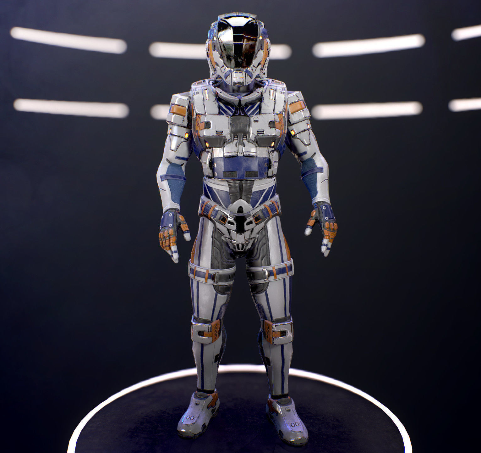 Sci-Fi Armor 6 Low-poly 3D model_6