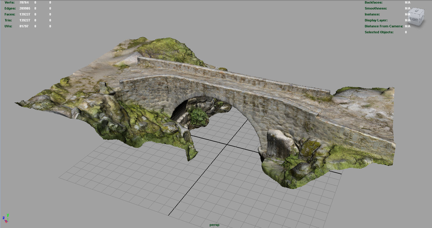 Medieval Bridge Low-poly 3D model_4