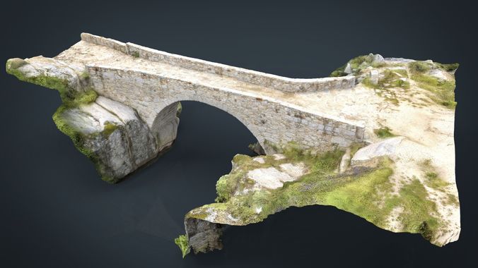 Medieval Bridge Low-poly 3D model